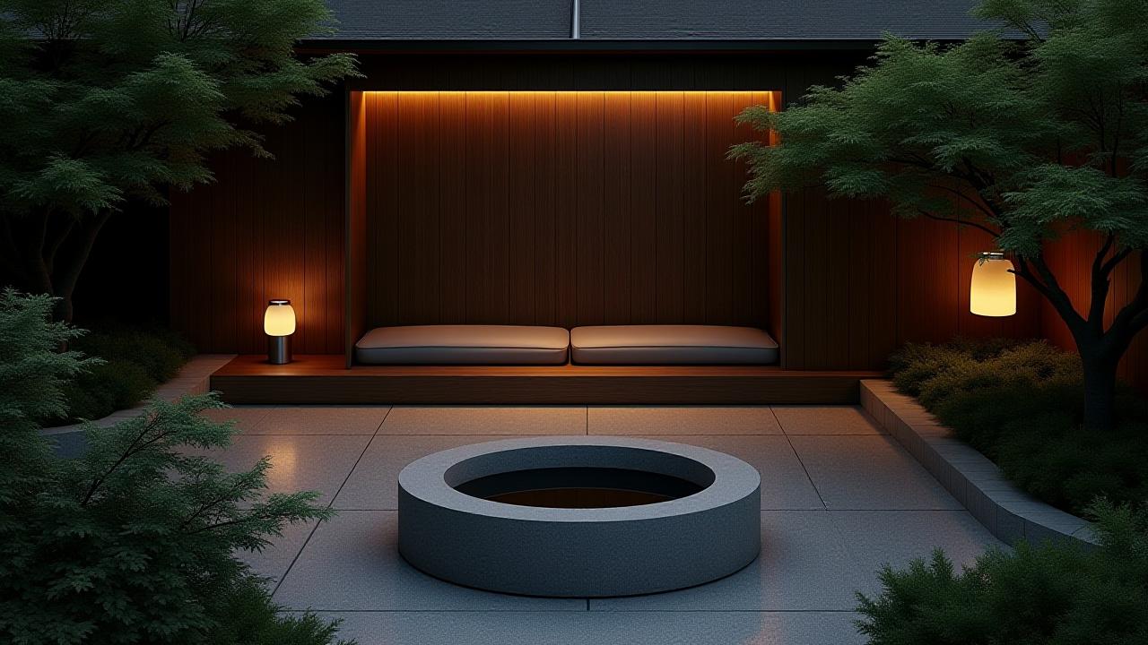 庭園全体を見下ろす高台から、読書と思索にふける空間が広がる。