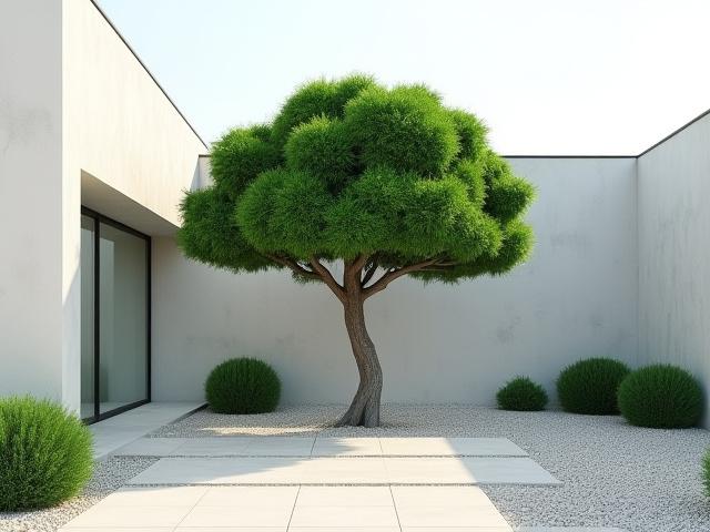 ミニマリズム庭園のシンボルツリー