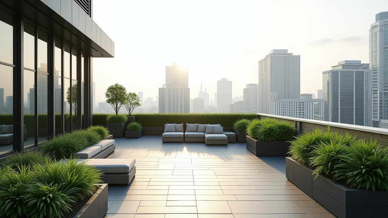 都心マンションのルーフバルコニー