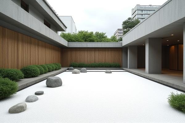 東京・世田谷区の個人邸宅に作られた、ミニマルながらも力強い印象の枯山水庭園